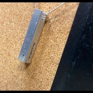 Hand stamped pendant with satellite 18” chain.
